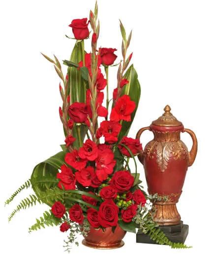 Red Remembrance Cremation Flowers Red Remembrance Cremation Flowers