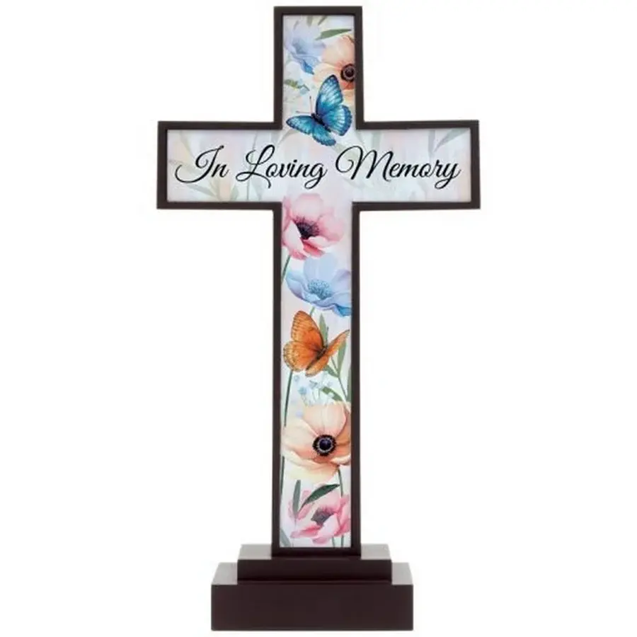 13.5" LOVING MEMORY Led Pedestal Cross 13.5" LOVING MEMORY Led Pedestal Cross