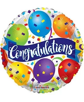 Congratulations Mylar 18" Helium Filled Balloon Congratulations Mylar 18" Helium Filled Balloon