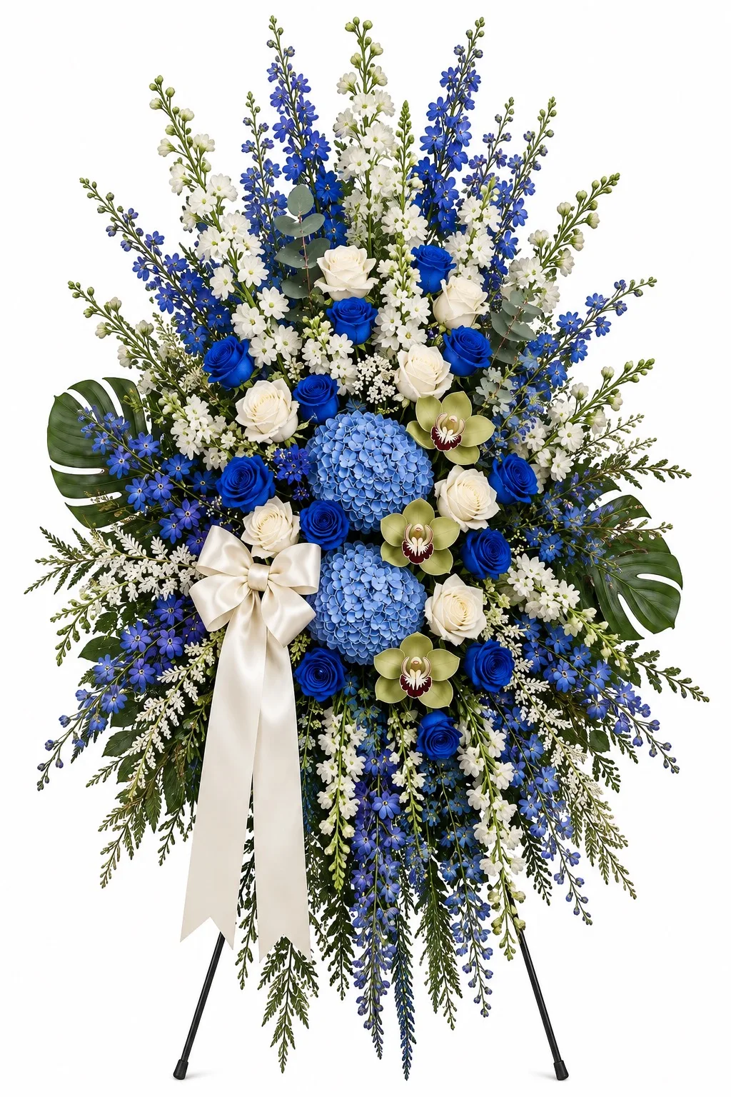 Blue Legacy Standing Spray-Phi Beta Sigma Floral Tribute Blue Legacy Standing Spray-Phi Beta Sigma Floral Tribute