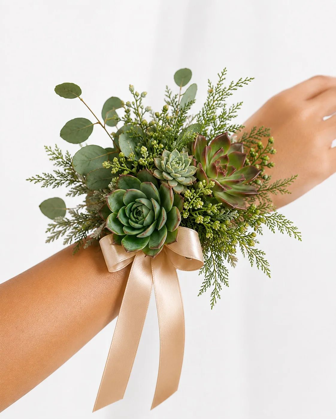 Succulent and Roses Premium Corsage