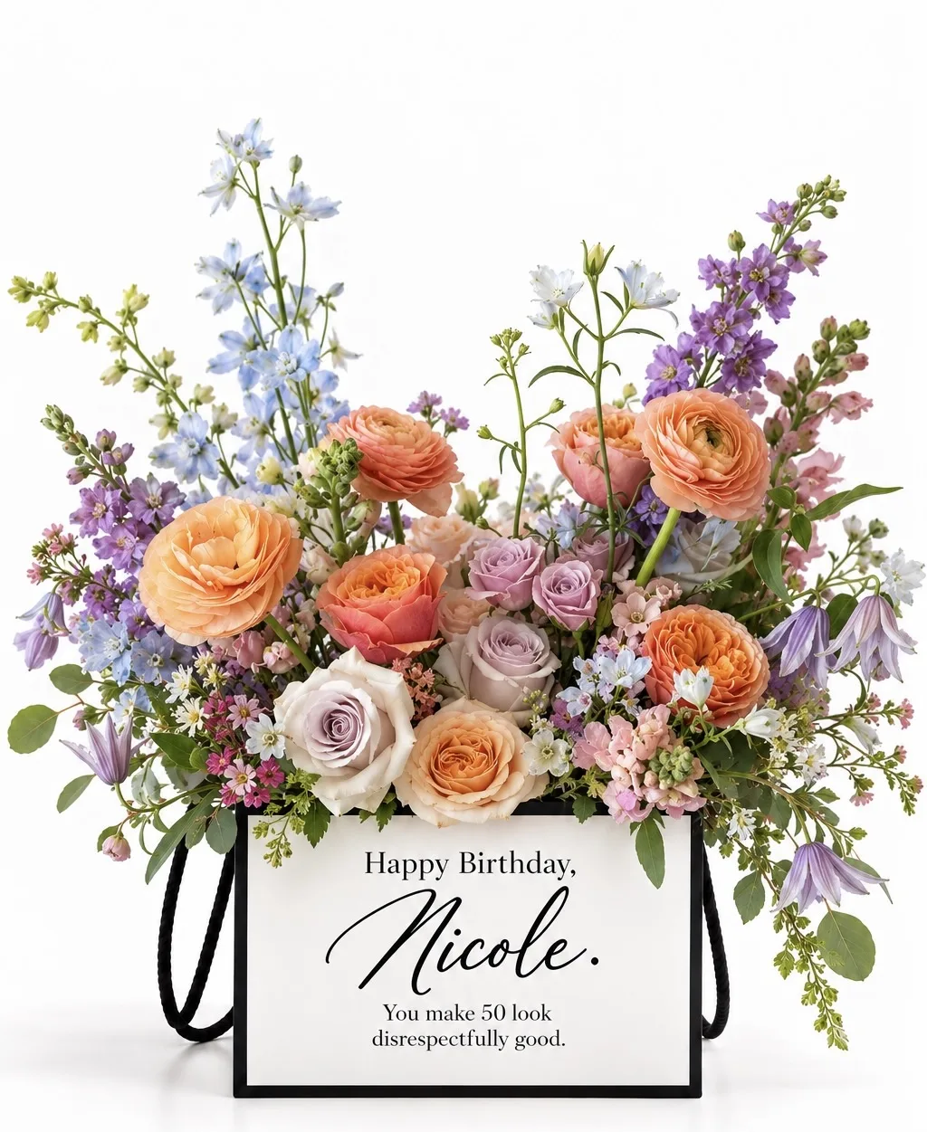 Say It With Blooms — Birthday Bloom Statement Bag Say It With Blooms — Birthday Bloom Statement Bag