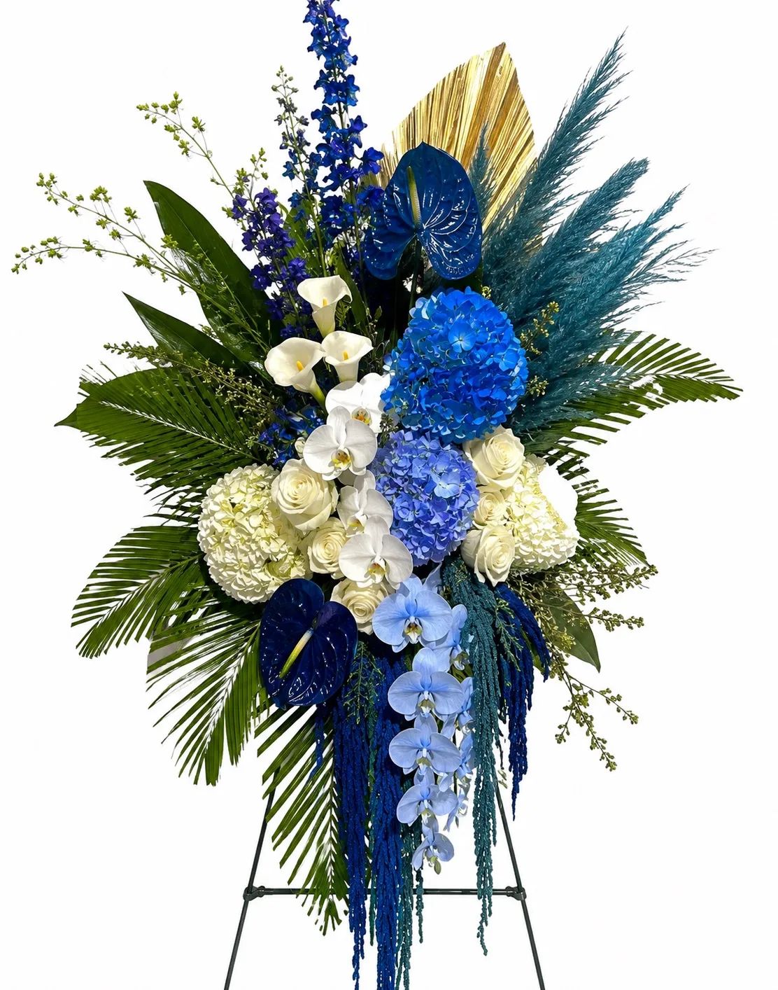 Celestial Sapphire Tribute Standing Spray