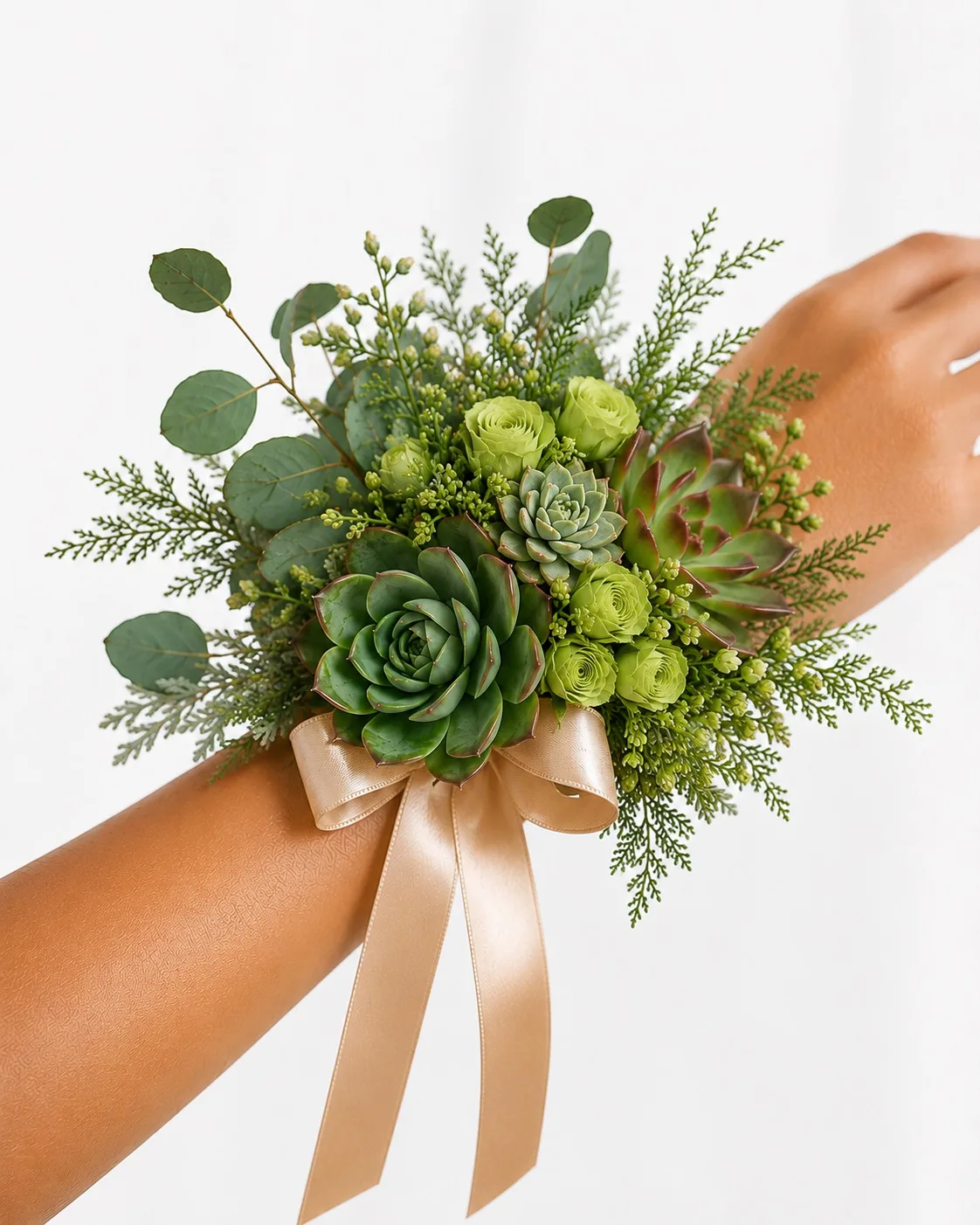 Succulent and Roses Premium Corsage Succulent and Roses Premium Corsage