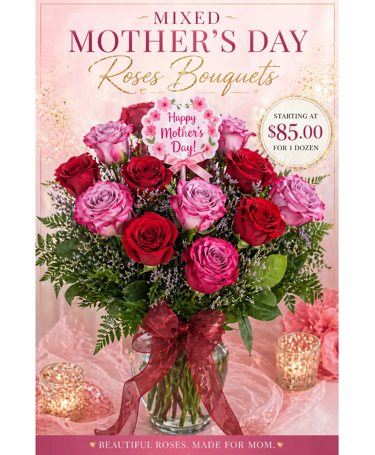 Classic Dozen Roses Arranged Bouquet Classic Dozen Roses Arranged Bouquet