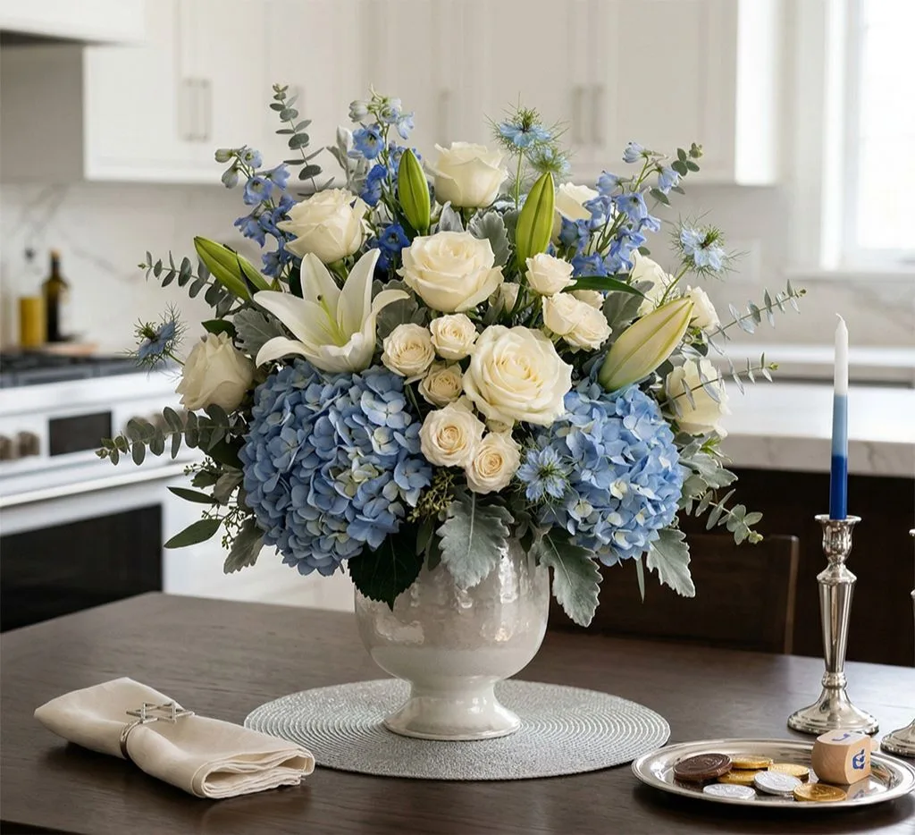 Hanukkah Premium Designer’s Choice Flower Arrangement Hanukkah Premium Designer’s Choice Flower Arrangement