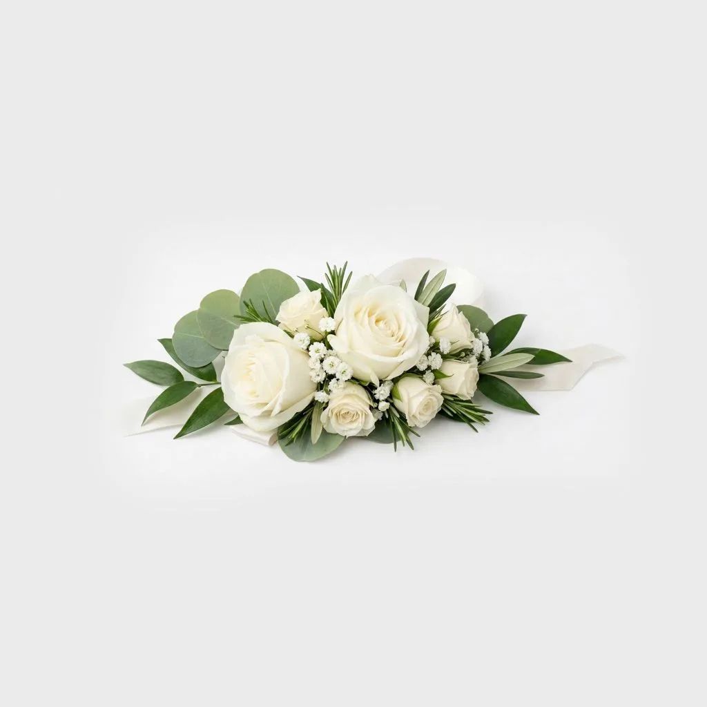 Luxe White Rose Wrist Corsage