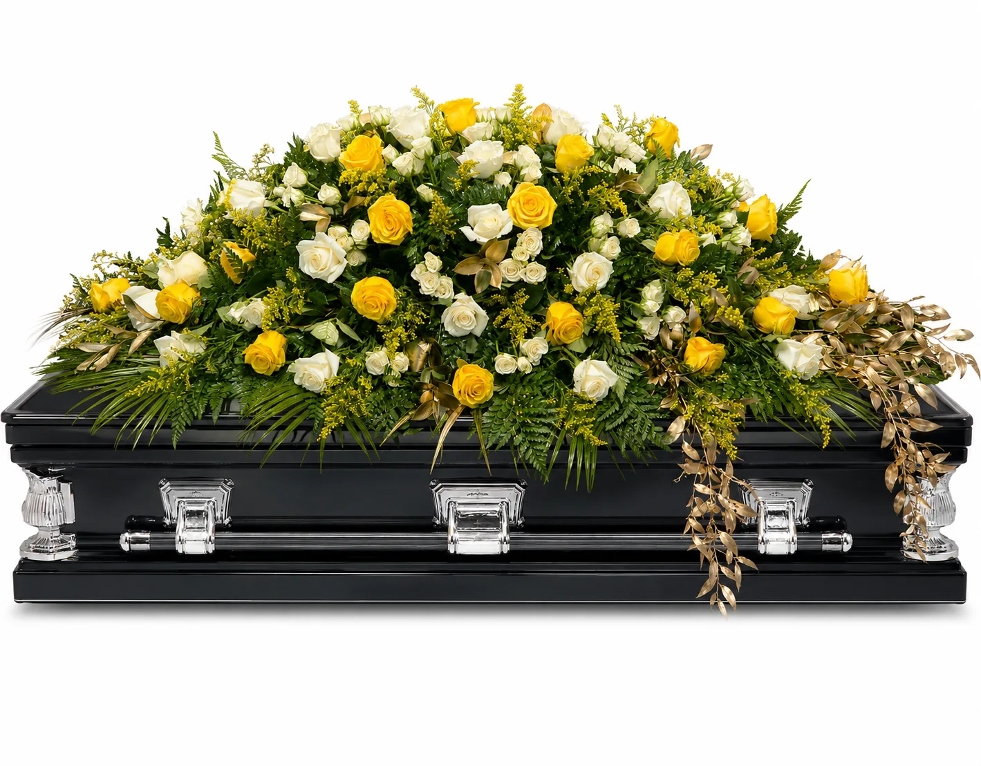 Golden Serenity Casket Spray Golden Serenity Casket Spray