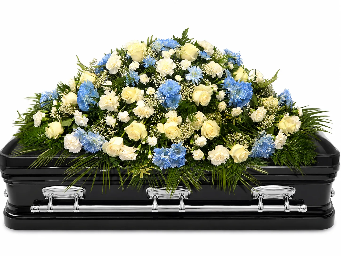 Light Blue and White Casket Spray Light Blue and White Casket Spray