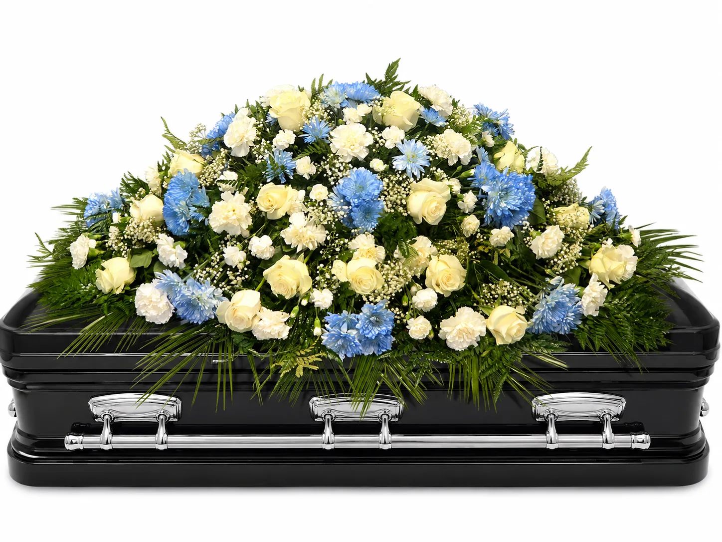 Light Blue and White Casket Spray