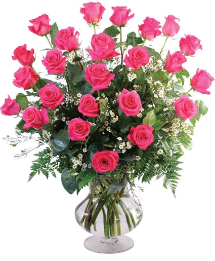Two Dozen Pink Roses Vase Arrangement Two Dozen Pink Roses Vase Arrangement