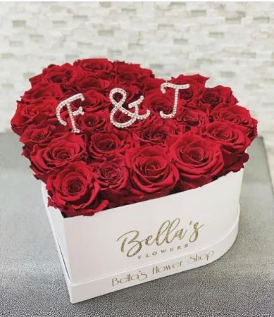 YOU & ME, HEART BOX FRESH-CUT ROSES