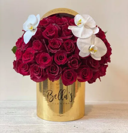 GOLDEN ORCHIDS 50 FRESH ROSES GOLDEN ORCHIDS 50 FRESH ROSES