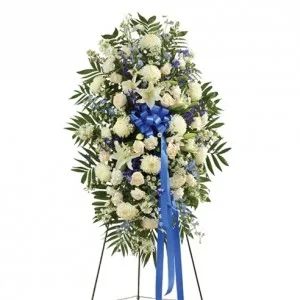 Blue & White Standing Spray