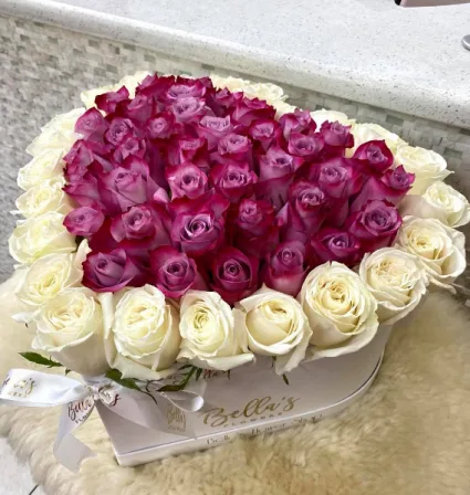 PURPLE RAIN HEART 50 FRESH-CUT ROSES PURPLE RAIN HEART 50 FRESH-CUT ROSES