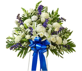 Blue and White Standing Basket Blue and White Standing Basket