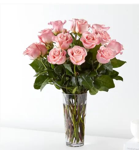 18 Long Stem Pink Rose Bouquet