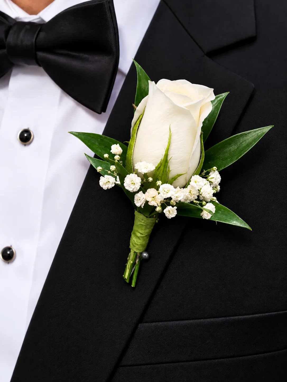 White Rose Boutonniere White Rose Boutonniere