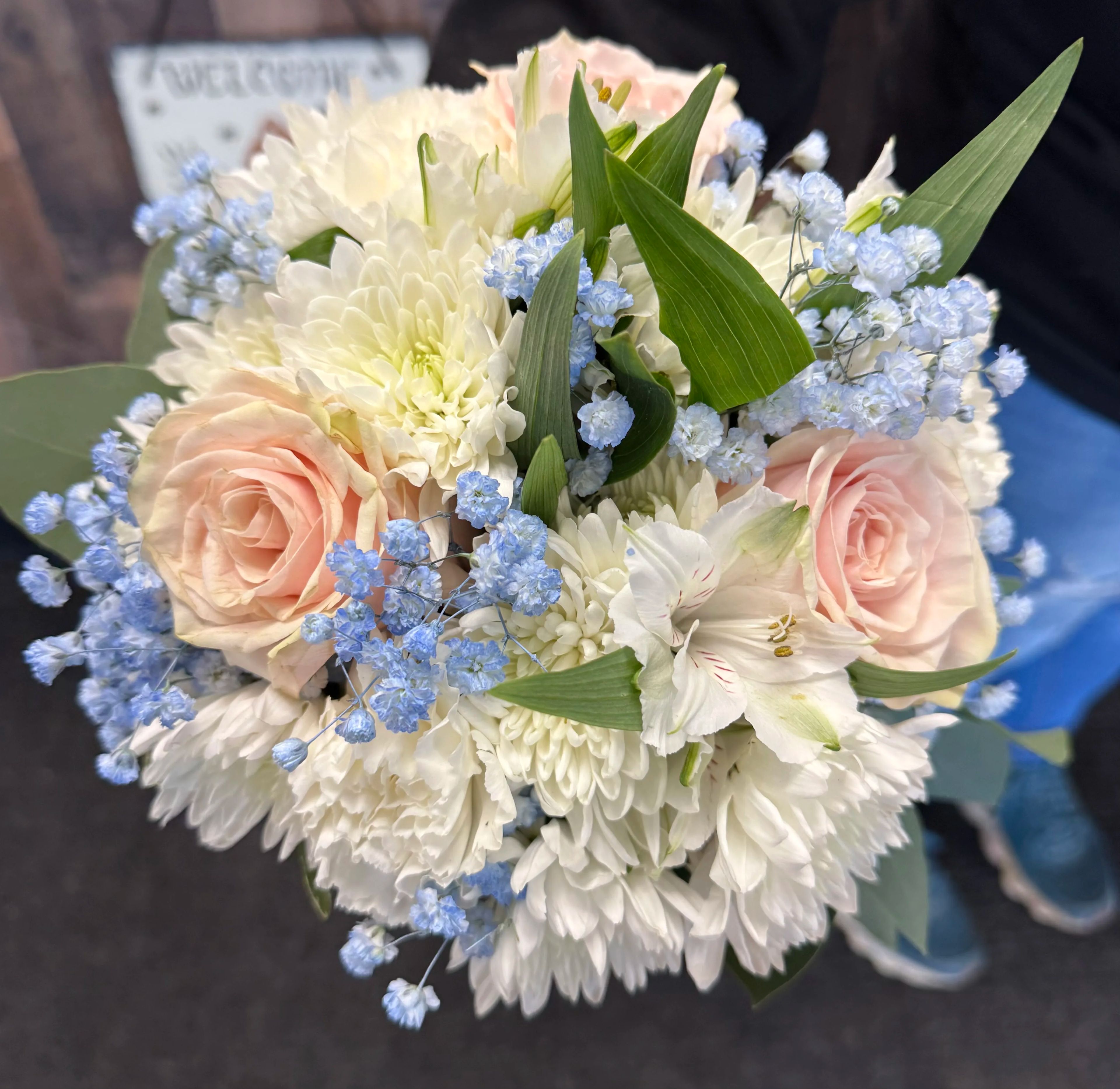 Blush and Blue Bouquet