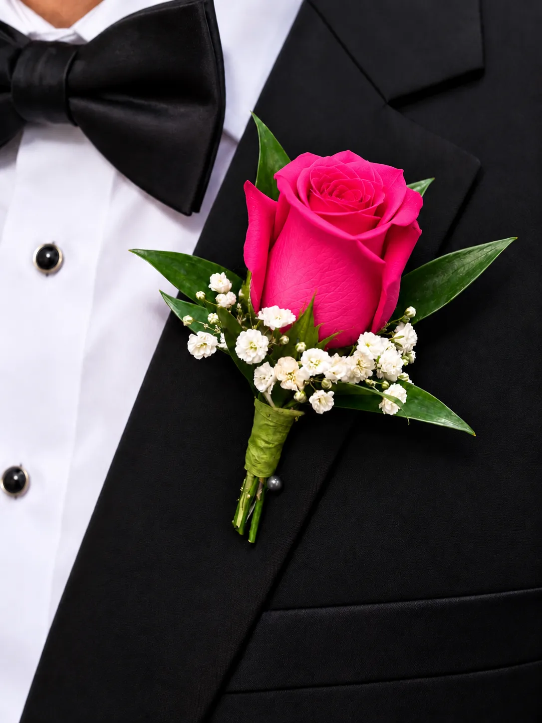 Hot Pink boutonniere Hot Pink boutonniere