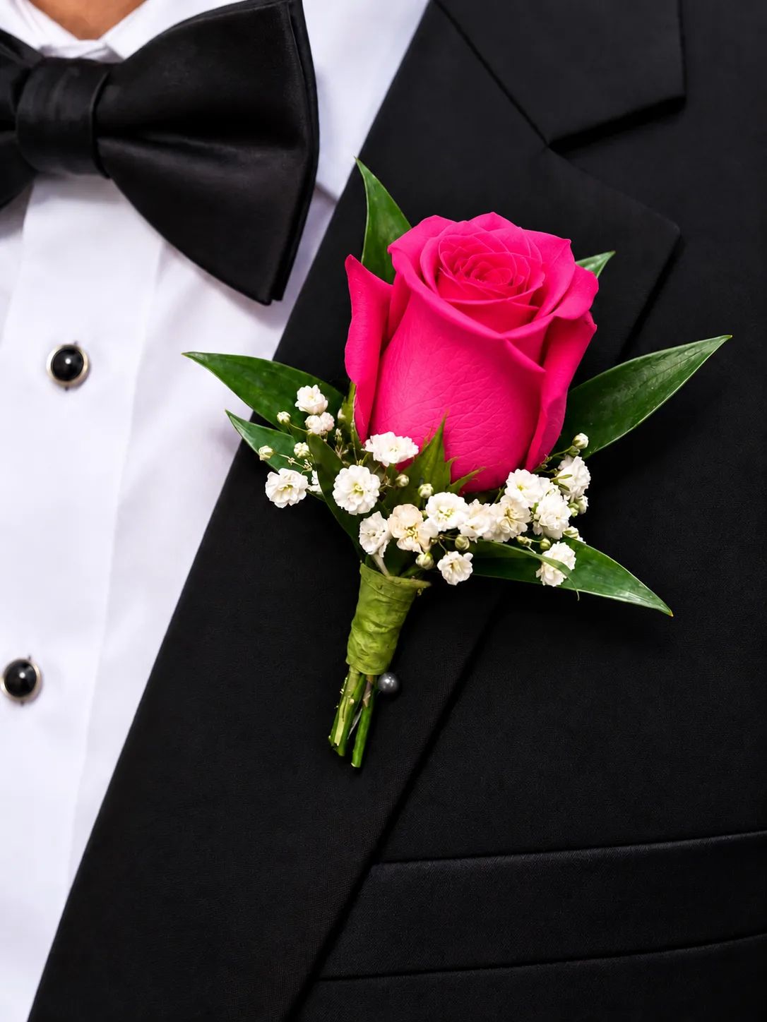 Hot Pink boutonniere