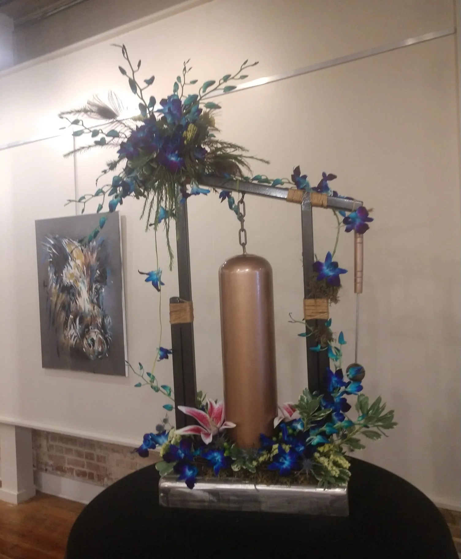 Dendrobium Orchids on Gong - Event Aiken Center for the Arts - Custom Design Dendrobium Orchids on Gong - Event Aiken Center for the Arts - Custom Design