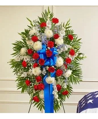 Standing Spray Red, White & Blue -Traditional