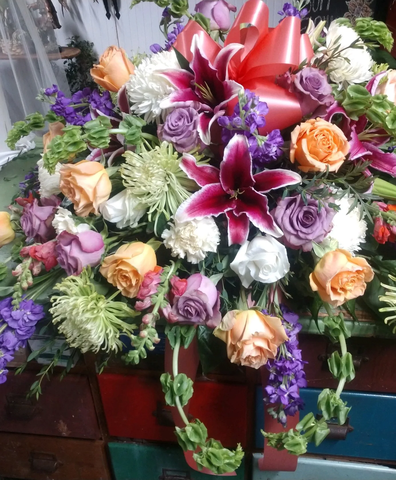 Colorful Casket Spray - Custom Design Colorful Casket Spray - Custom Design