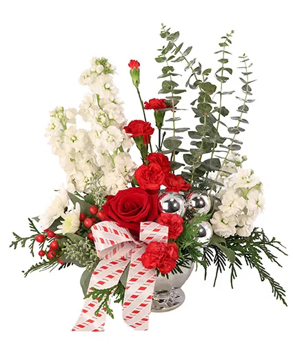 Candy Cane Carnations Christmas Arrangement Candy Cane Carnations Christmas Arrangement