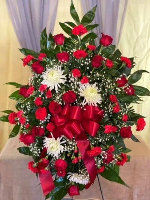 Red and White Standing Spray