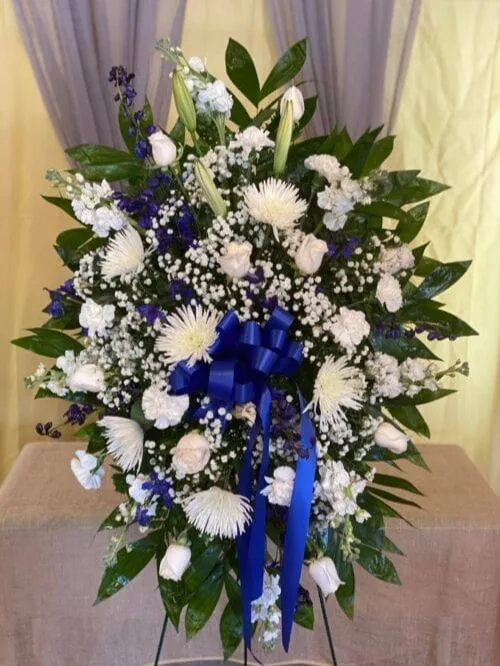 Blue and White Standing Spray Blue and White Standing Spray