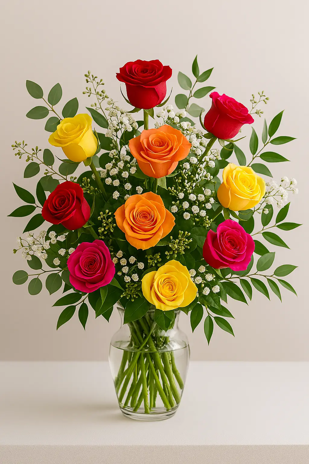 One Dozen Mixed Color Roses One Dozen Mixed Color Roses
