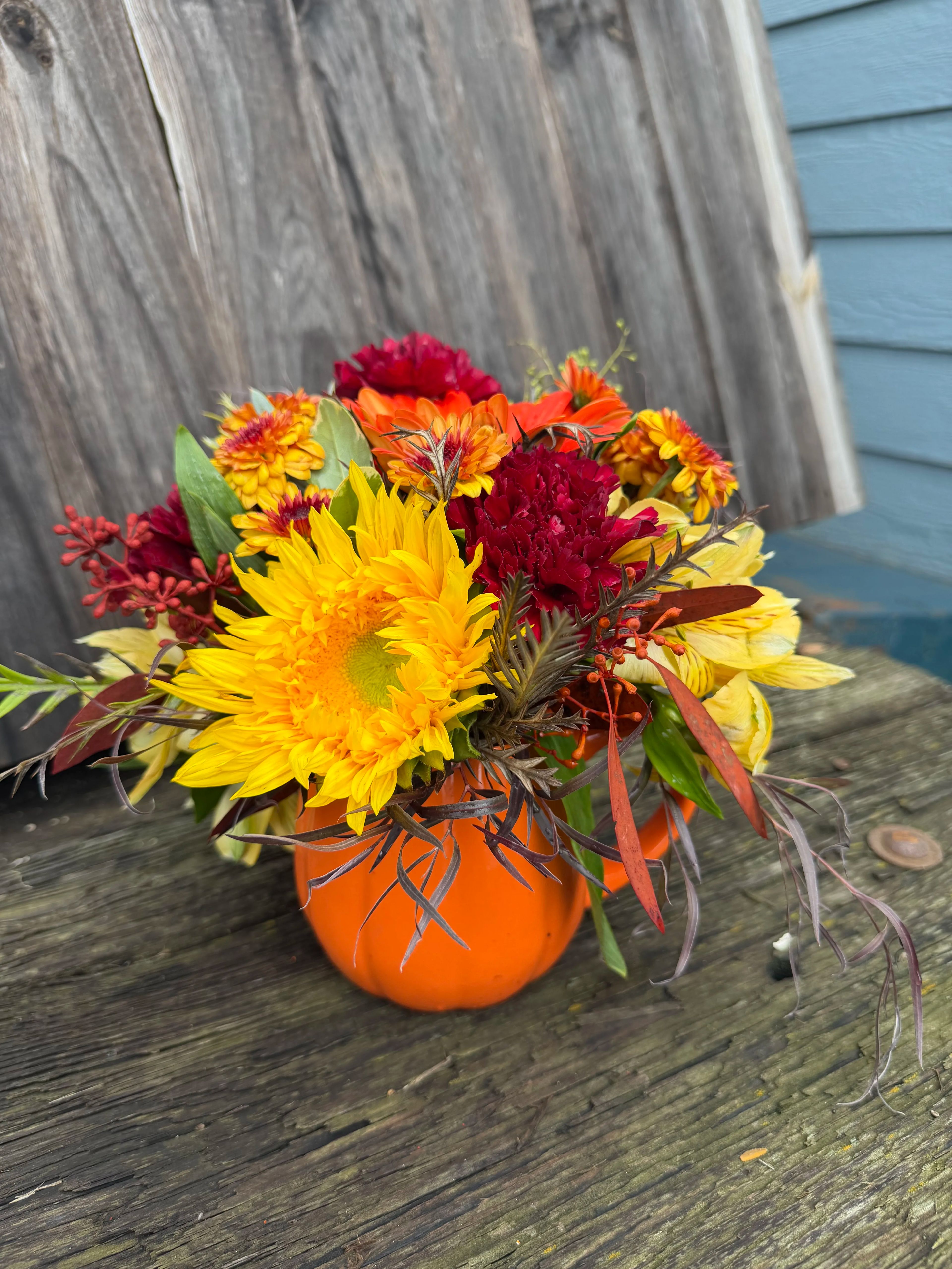 Bright fall flowers