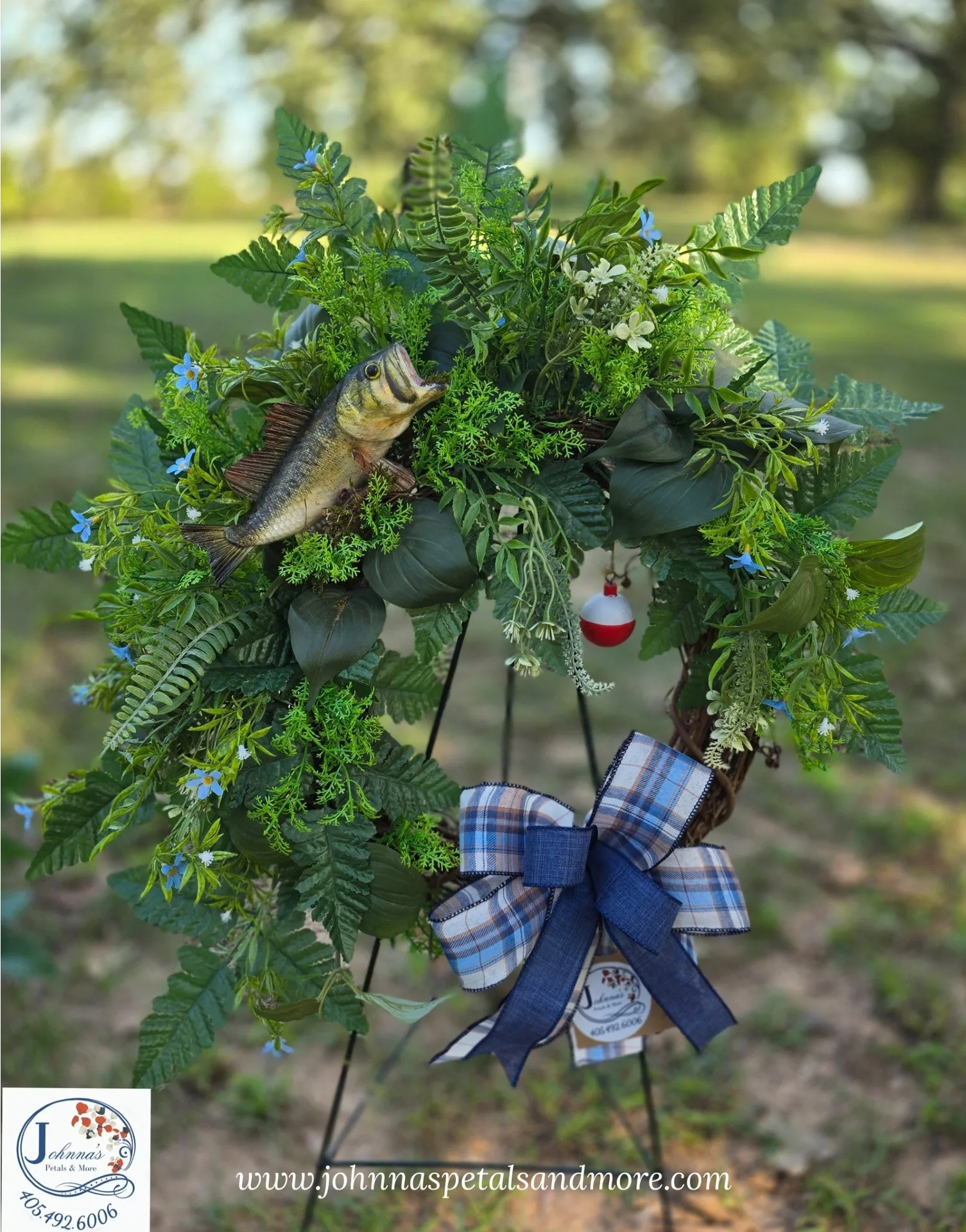 Fish Themed Grapevine Wreath Silk Arrangement Fish Themed Grapevine Wreath Silk Arrangement