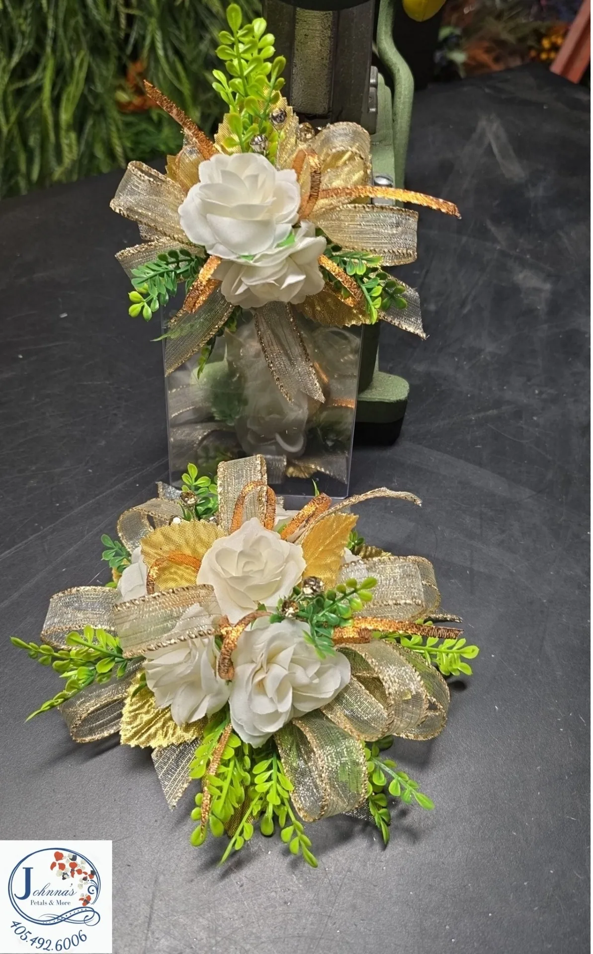 Rusty Orange Wrist Corsage and Pocket Boutonniere Silk Ensemble Set Rusty Orange Wrist Corsage and Pocket Boutonniere Silk Ensemble Set