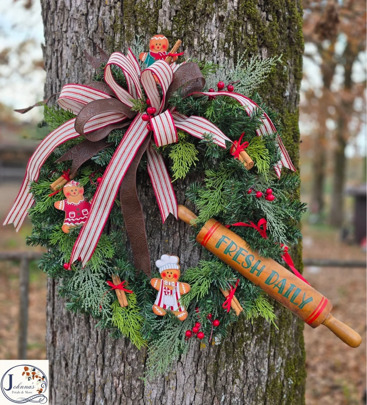 Gingerbread Themed Christmas Wreath Gingerbread Themed Christmas Wreath