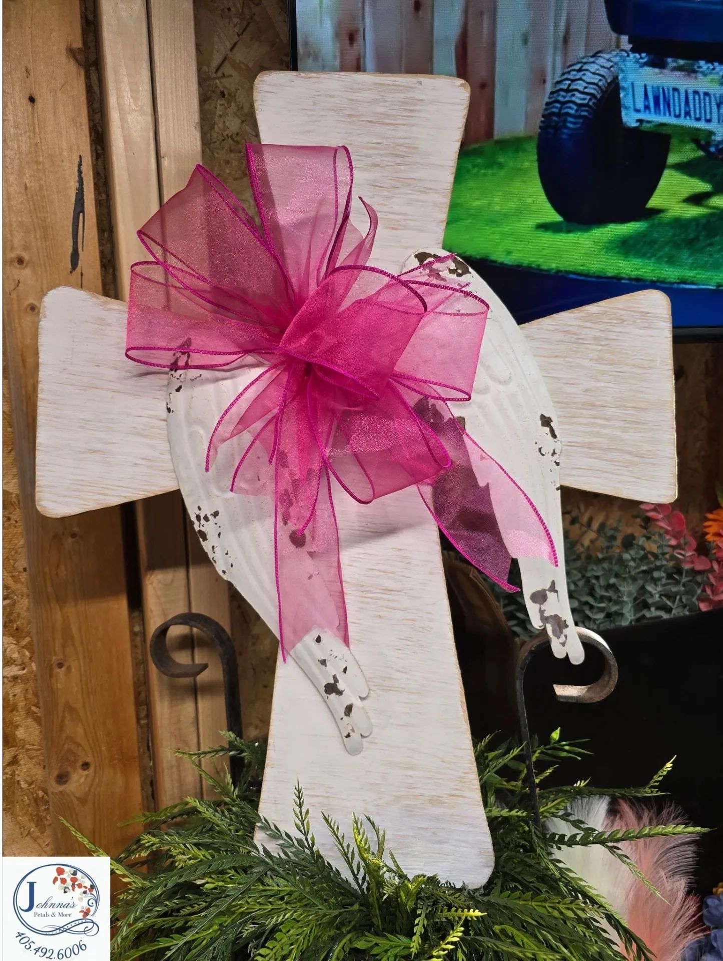 Wooden Cross with Angel Wings