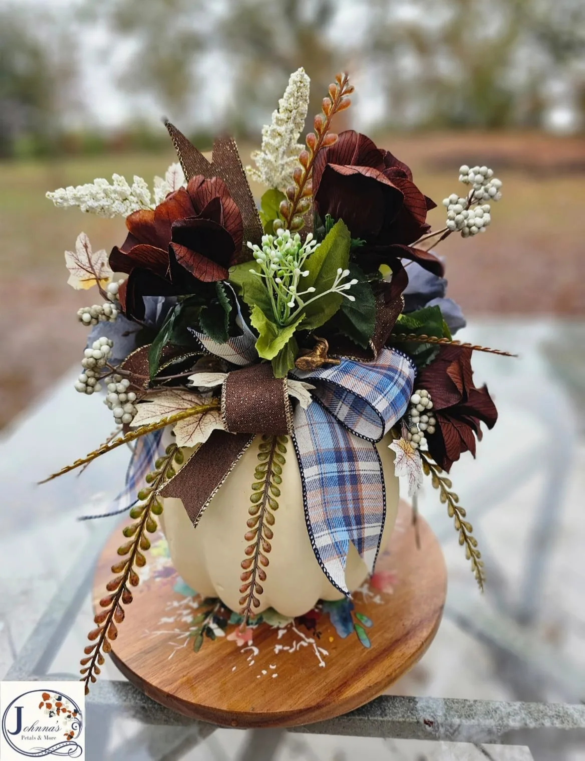 Plaid Pumpkin Patch Silk Arrangement Plaid Pumpkin Patch Silk Arrangement