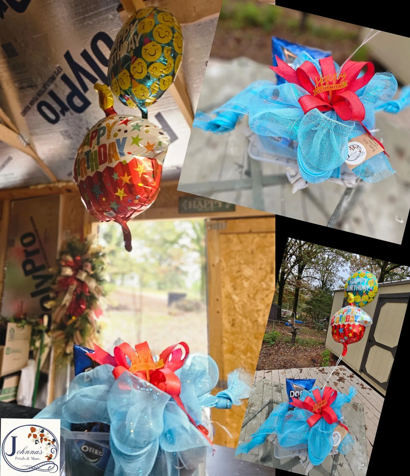 Happy Birthday Snack Basket w/balloons Happy Birthday Snack Basket w/balloons