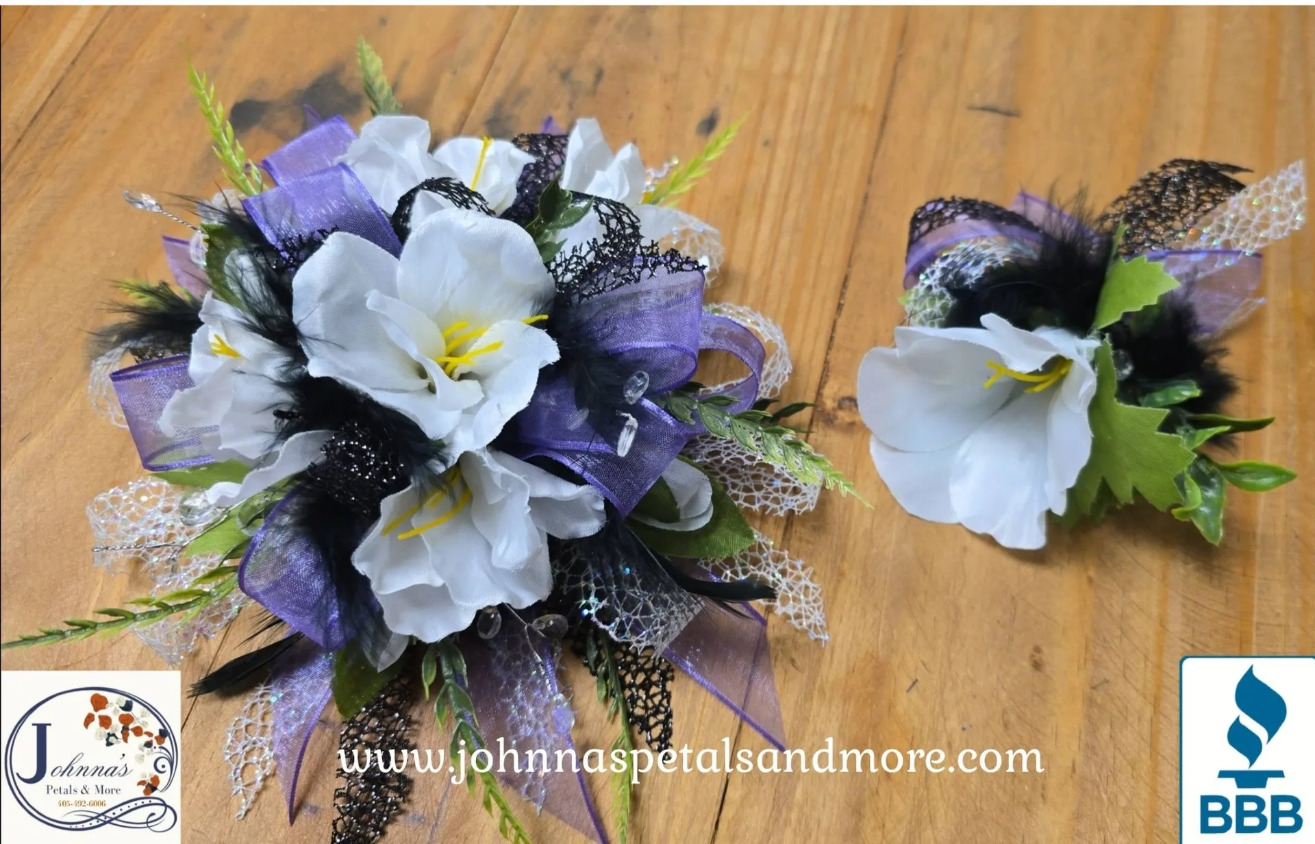 Lavender Explosion Corsage and Bouttonniere Lavender Explosion Corsage and Bouttonniere
