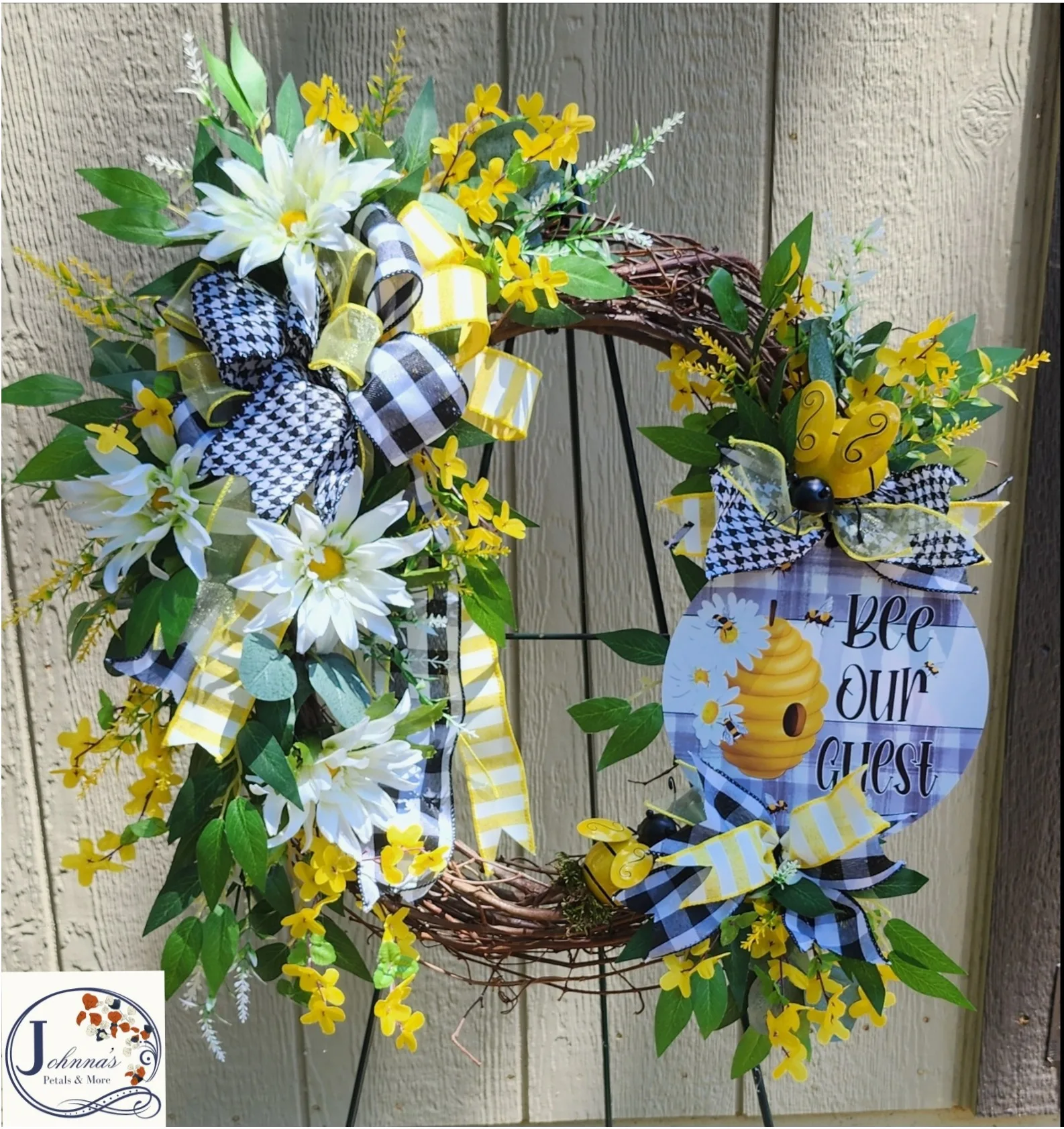 Silk Grapevine Wreath Bee Our Guest Theme Silk Grapevine Wreath Bee Our Guest Theme