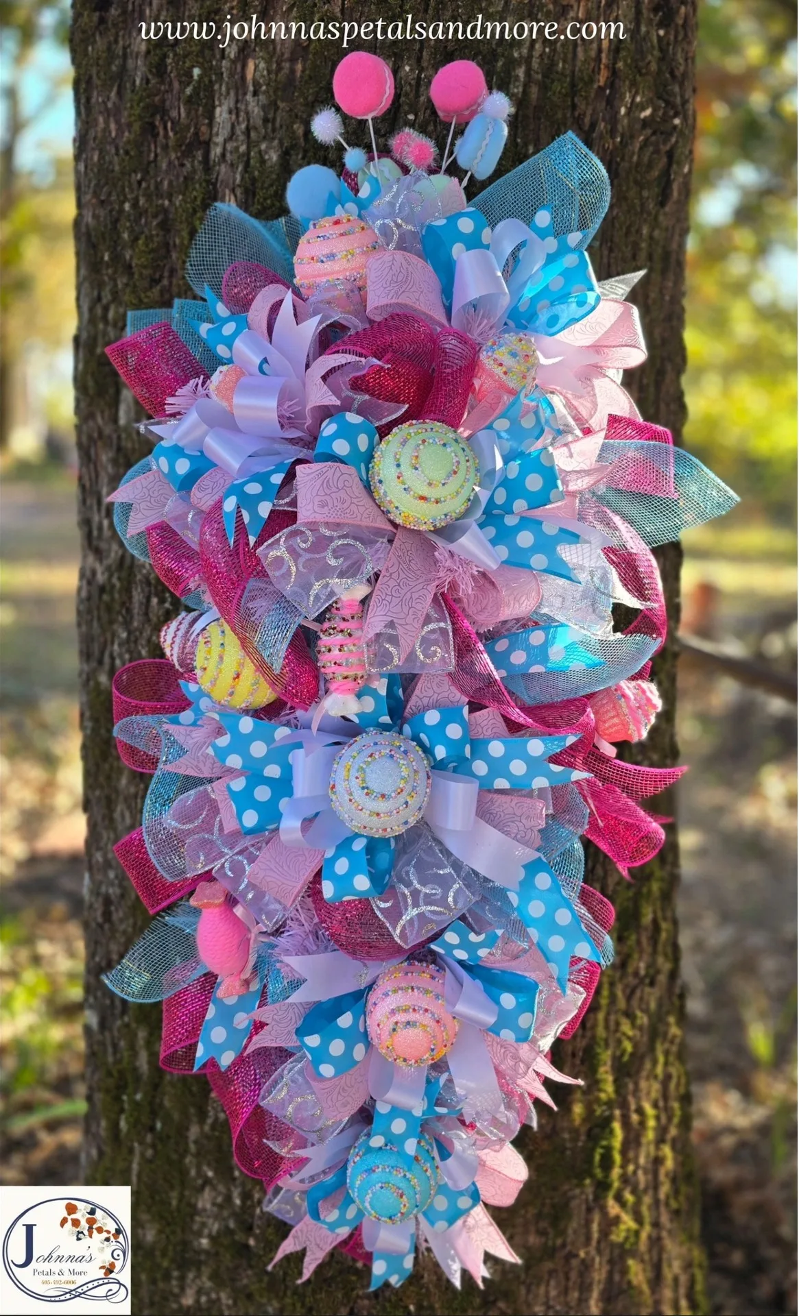 Candy Land Silk Christmas Door Swag Candy Land Silk Christmas Door Swag