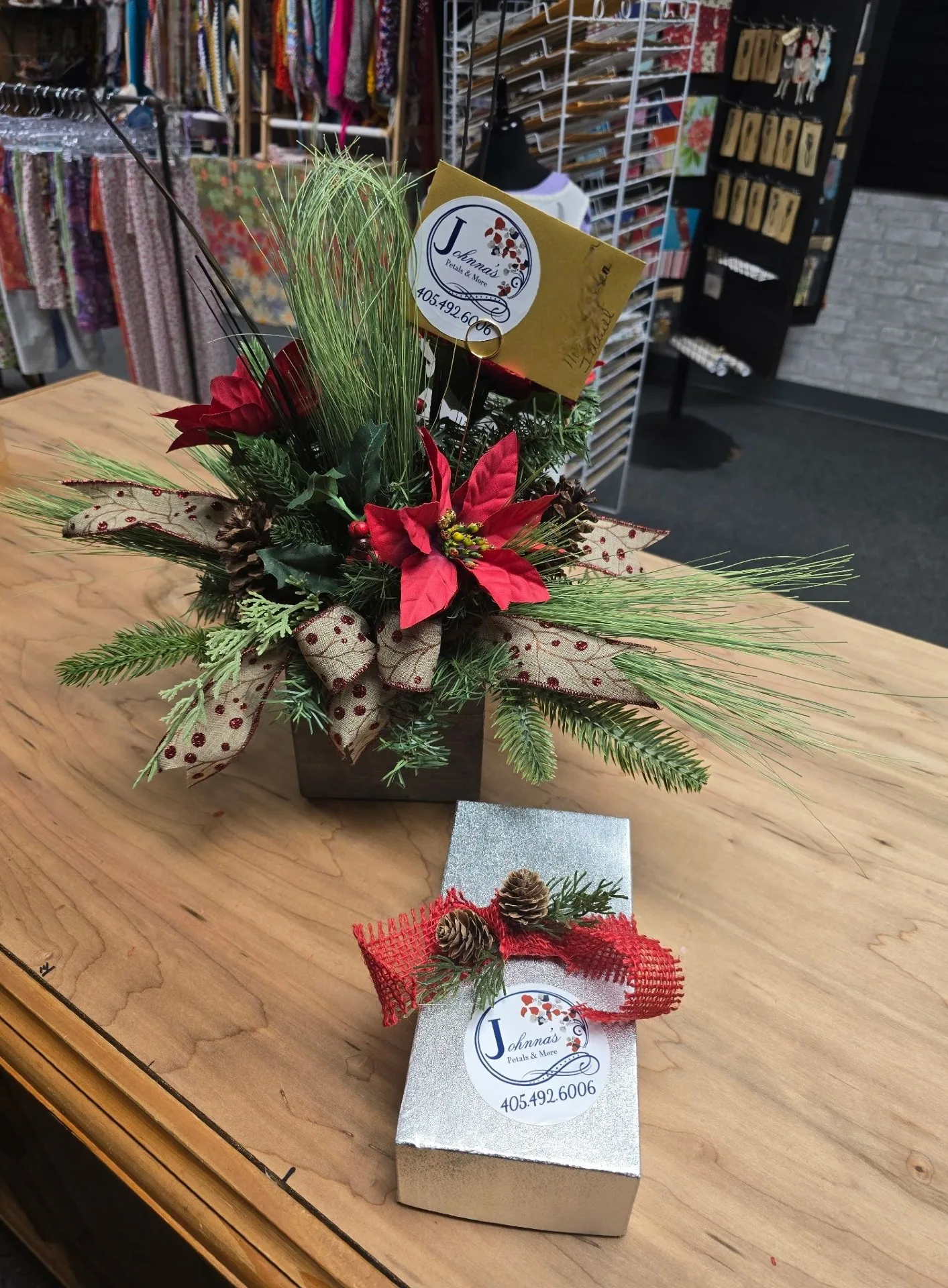 Rustic Jingle Bell Bites Silk Arrangement with Chocolates Rustic Jingle Bell Bites Silk Arrangement with Chocolates