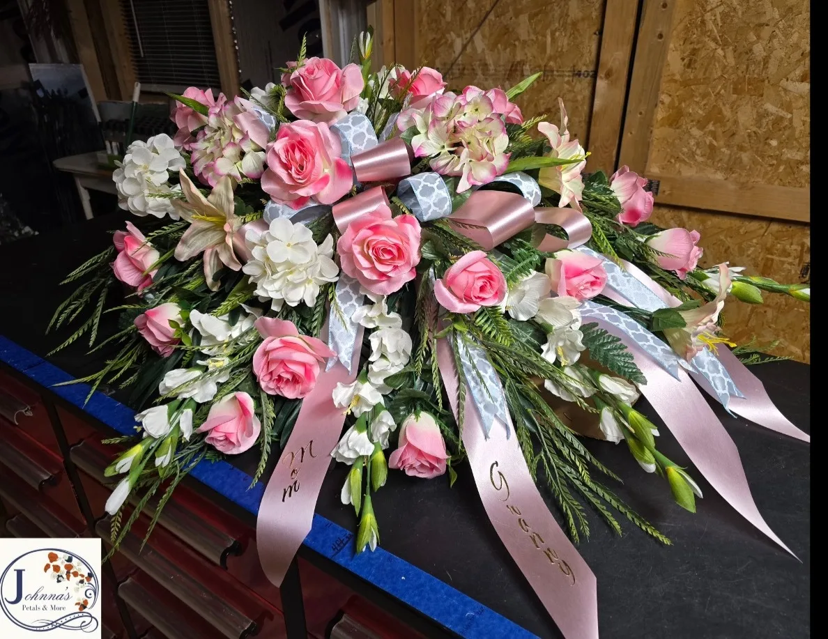 Pink Beauty Silk Casket Piece Pink Beauty Silk Casket Piece