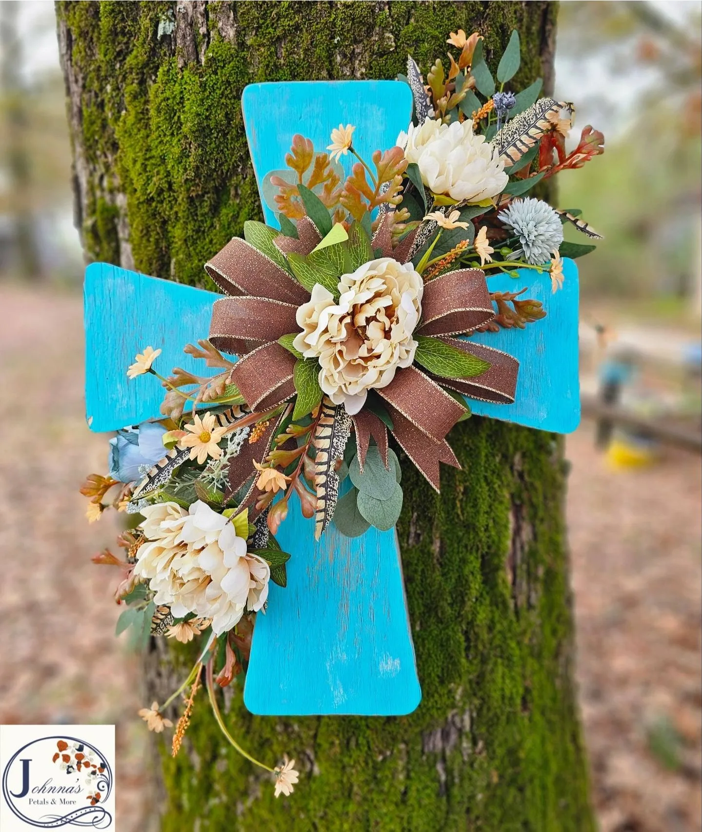 Turquoise Cross Silk Arrangement Turquoise Cross Silk Arrangement