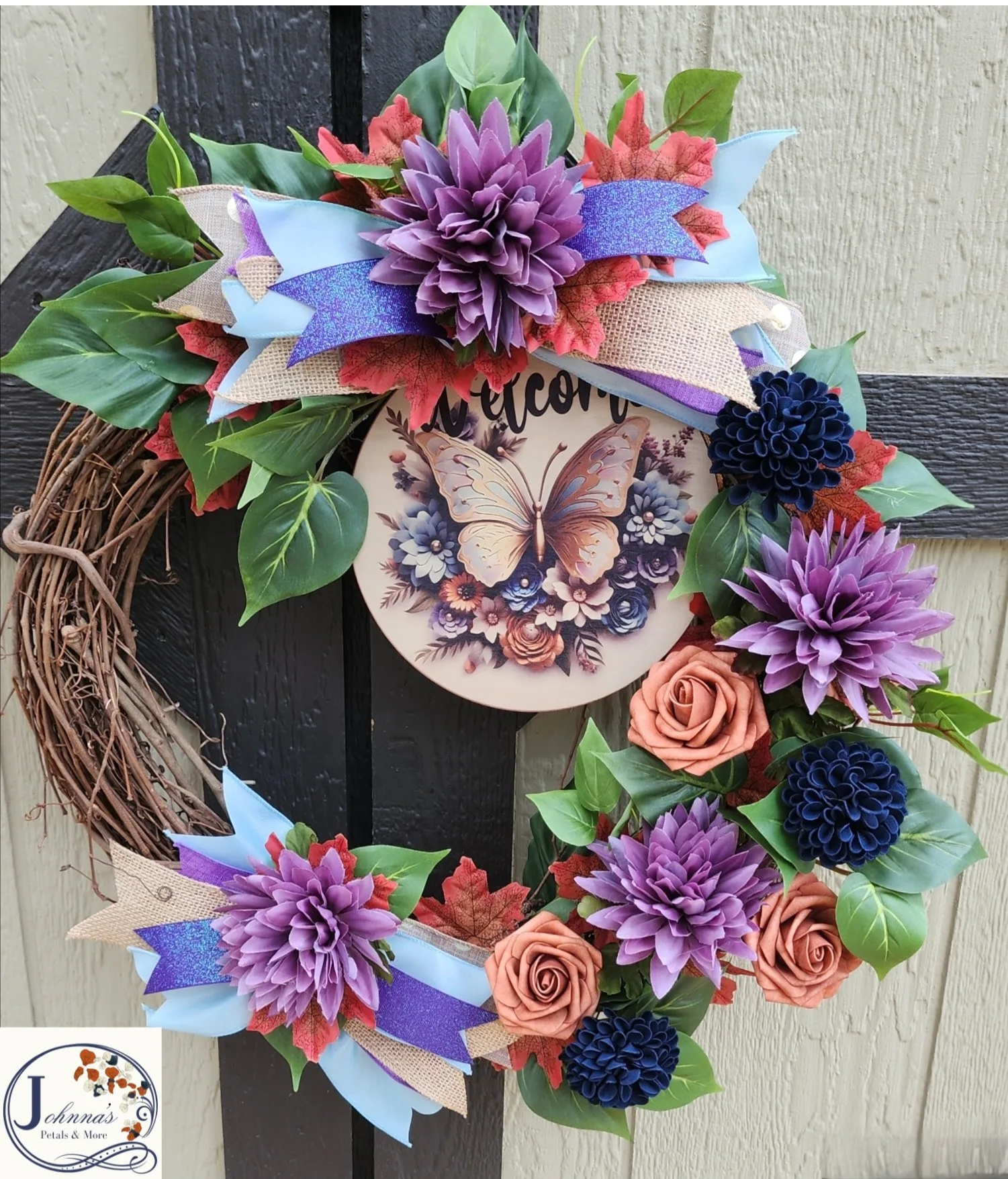 Welcome Butterfly Grapevine Wreath Welcome Butterfly Grapevine Wreath