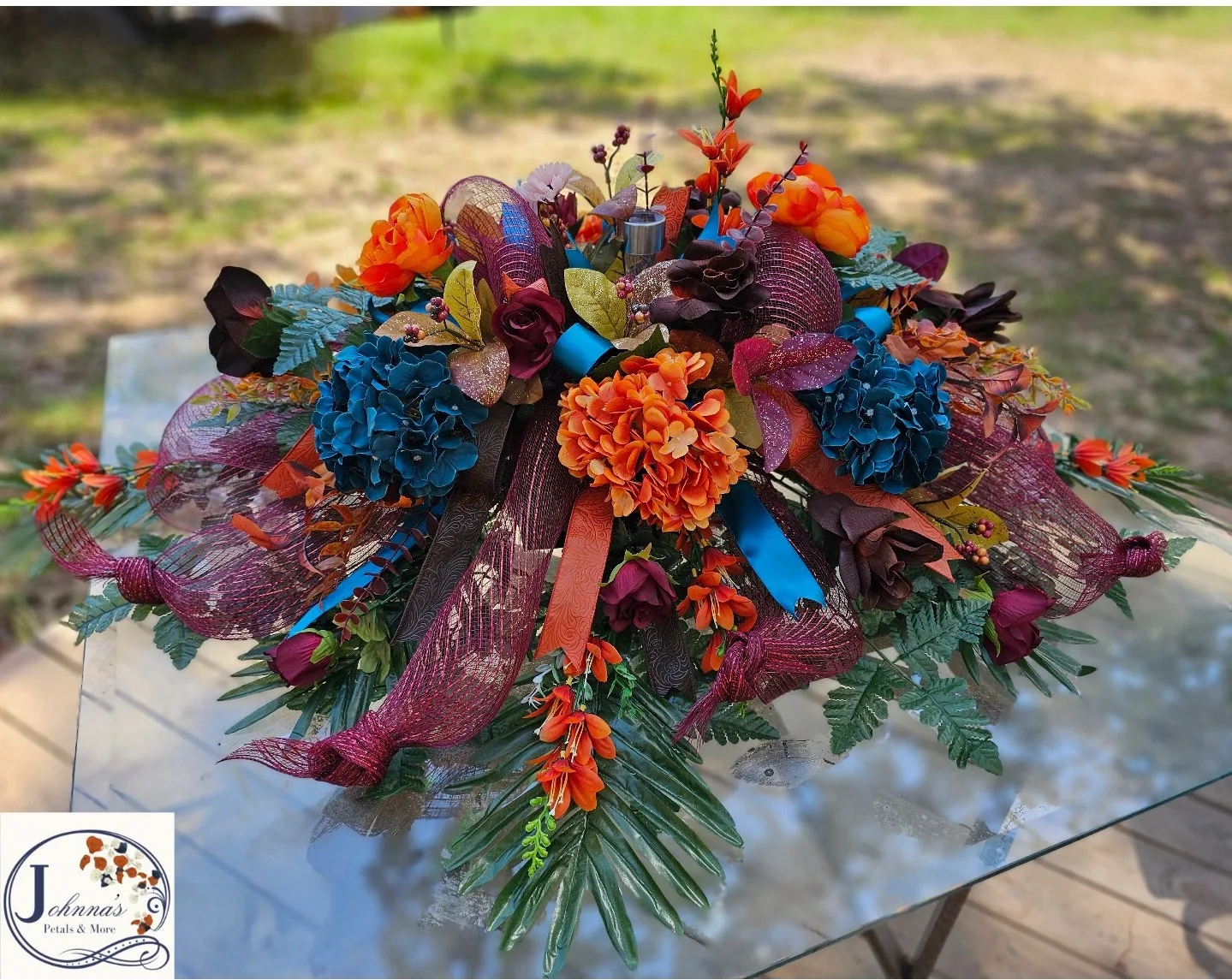 Silk Grave Blanket with solar light Silk Arrangement Silk Grave Blanket with solar light Silk Arrangement