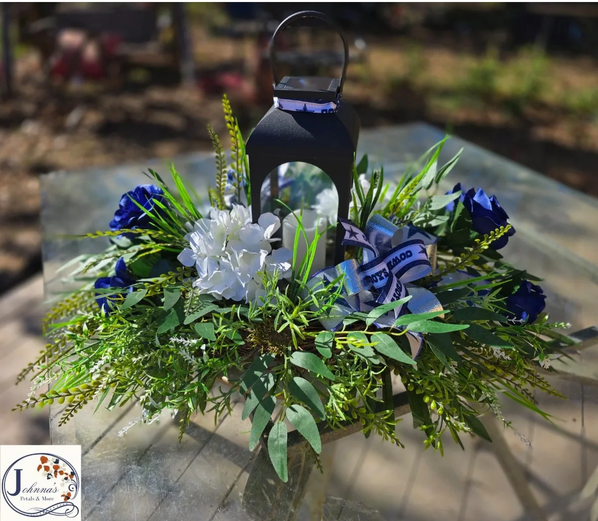 Dallas Cowboy Theme Lantern Silk Arrangement Silk Arrangement Dallas Cowboy Theme Lantern Silk Arrangement Silk Arrangement