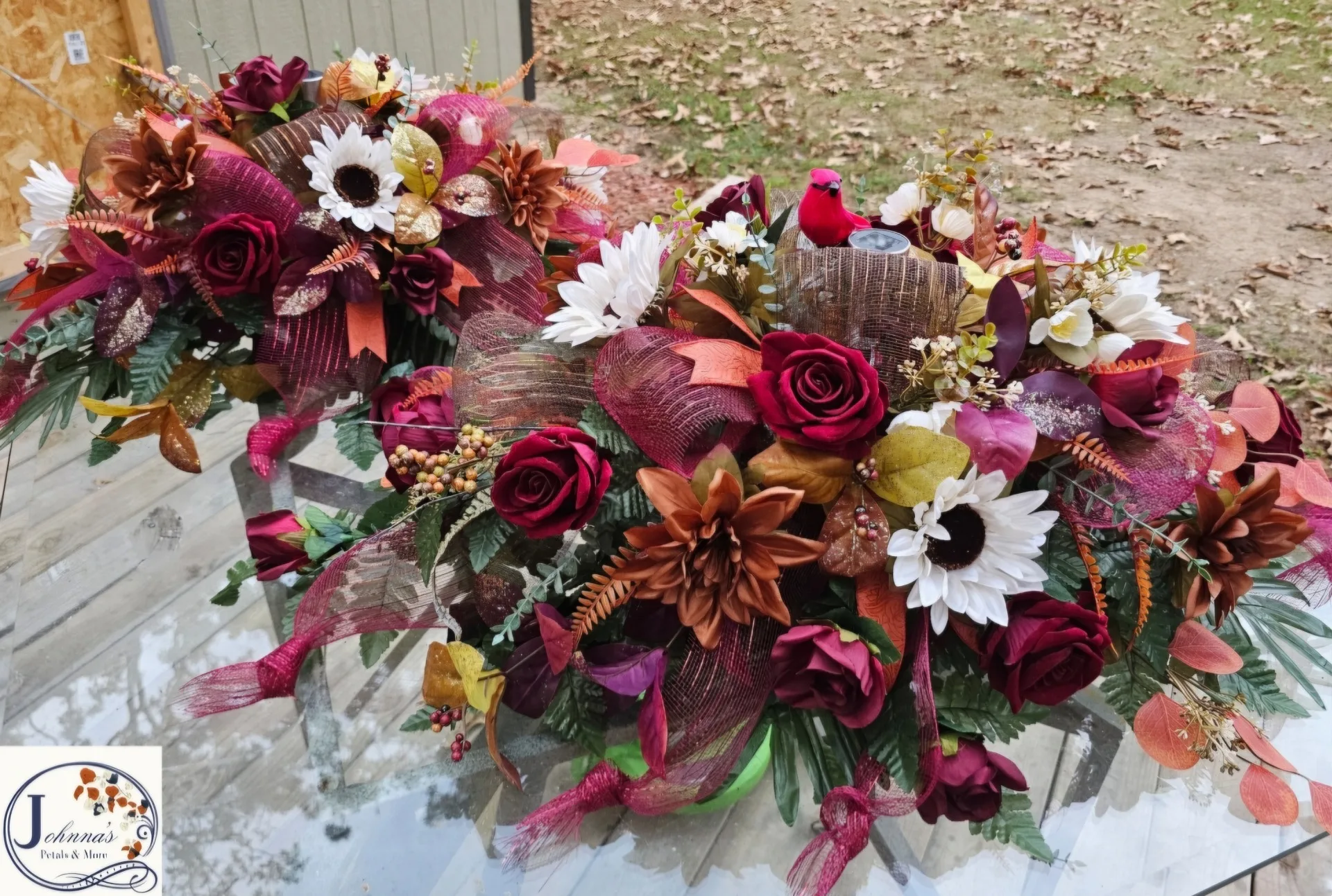 Silk matching fall cemetery set Silk matching fall cemetery set