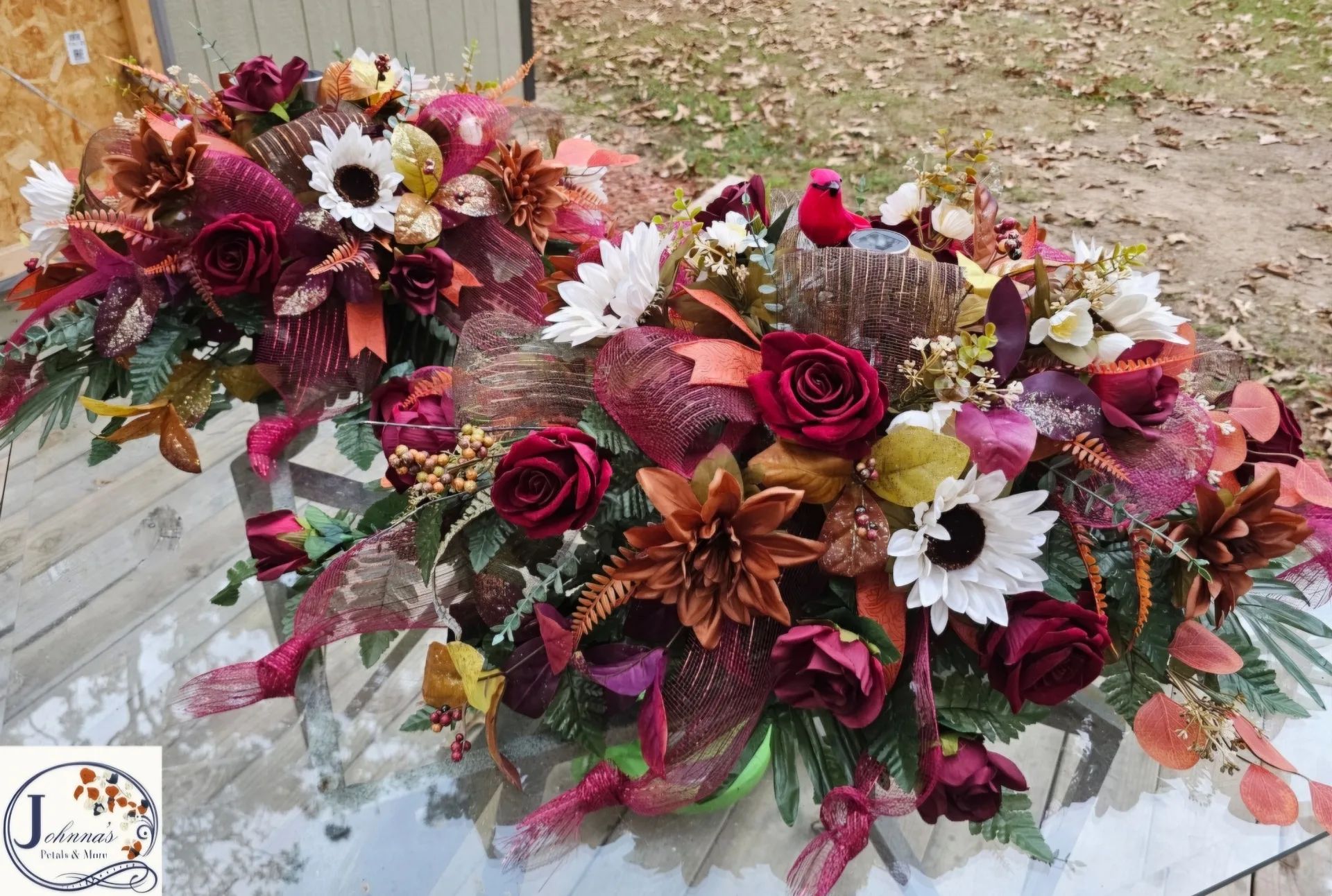 Silk matching fall cemetery set
